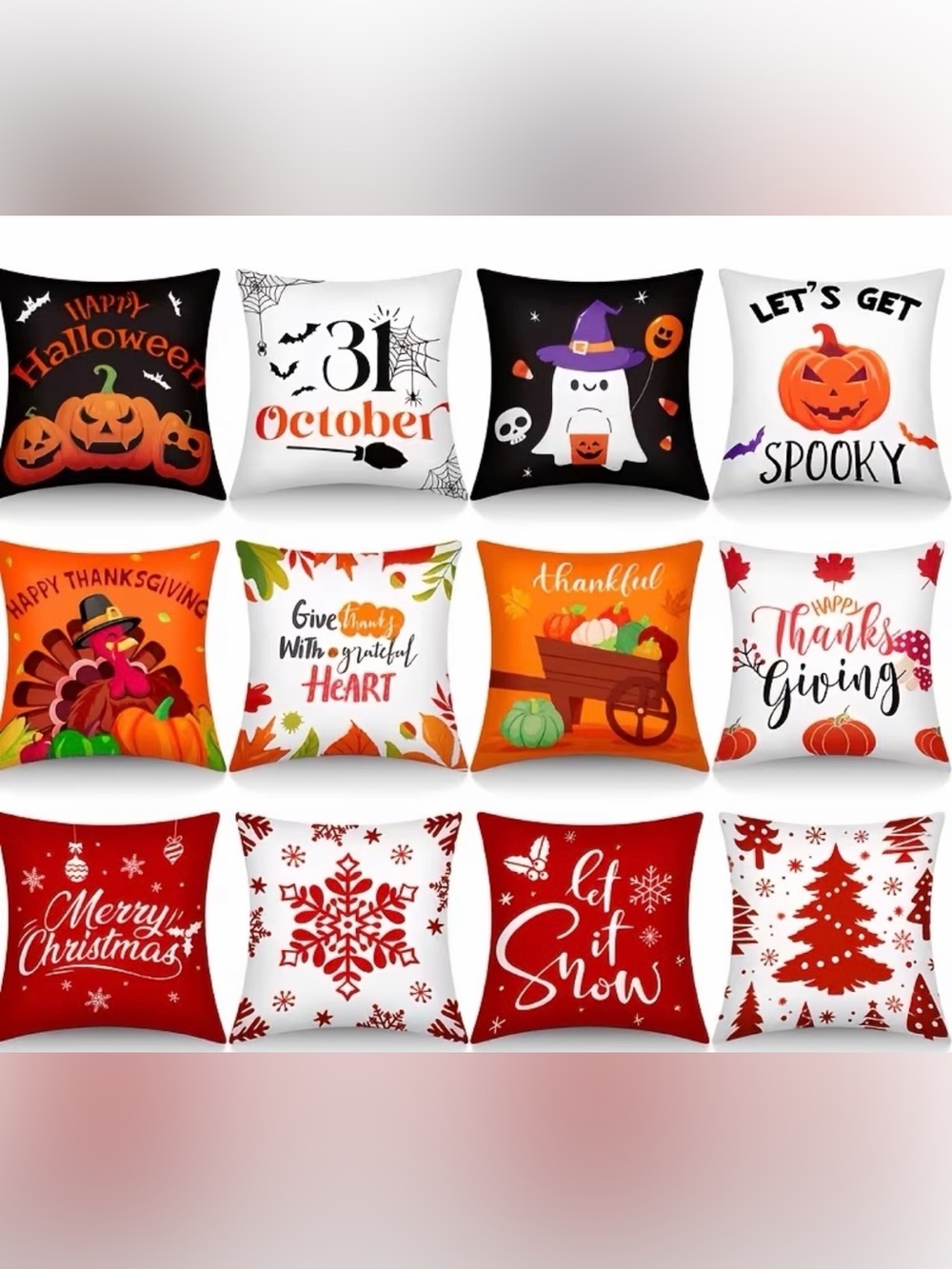 Holiday Throw Pillow Covers 18 x 18 Your Choice